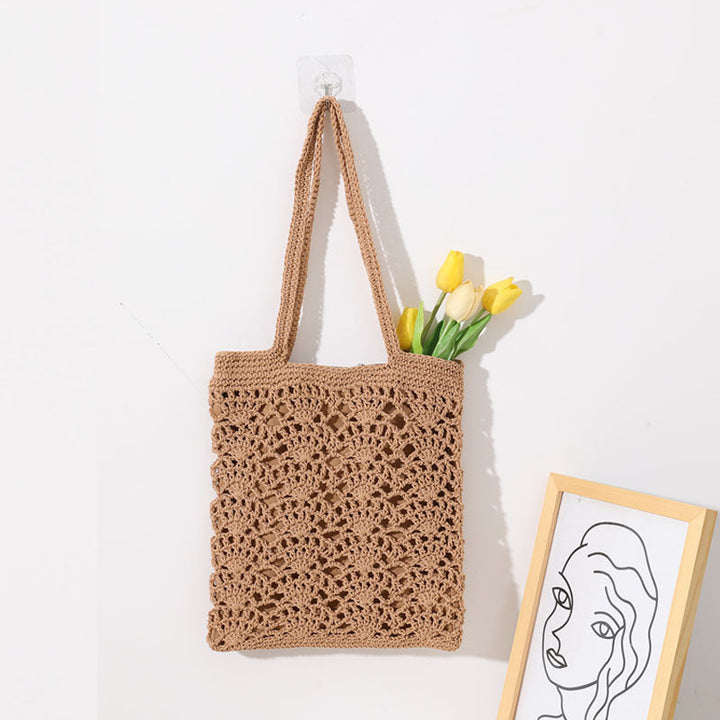 Hand-crocheted shopping bag with airy accents Kalsten