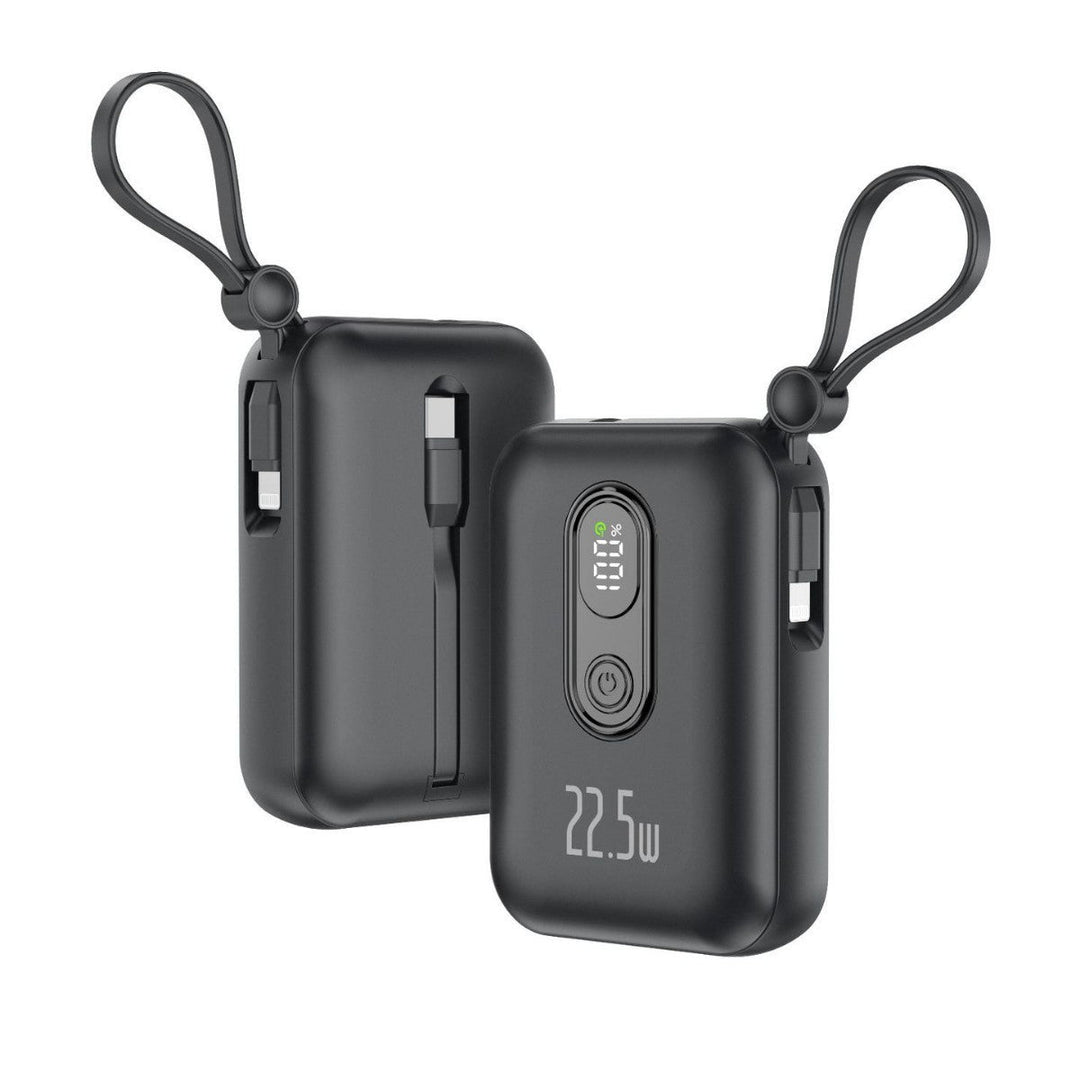 Portable power bank with integrated USB-C port and digital charge status display Kalsten