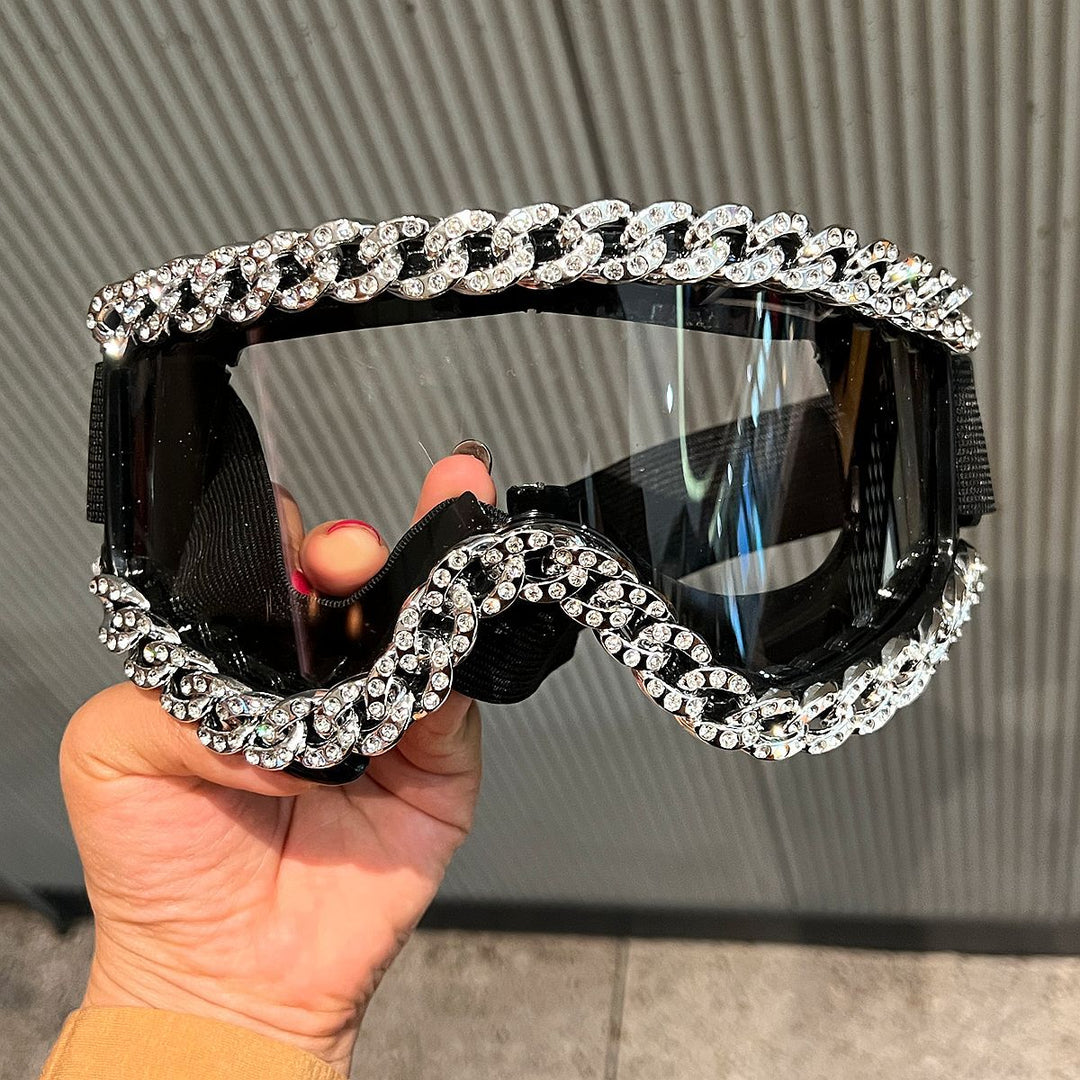 Women's fashionable ski goggles with rhinestone decorated frame Kalsten