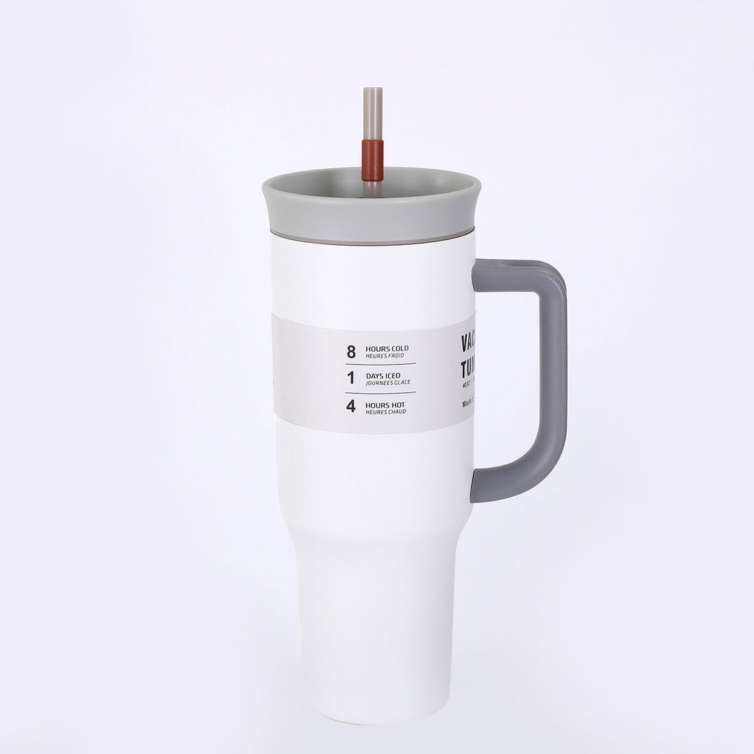 Ladies' insulated cup with practical drinking straw and ergonomic handle Kalsten