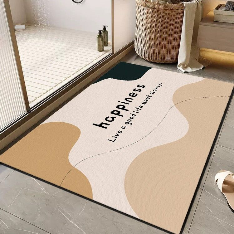 Cheerful Floral Message Bath Mat Kalsten