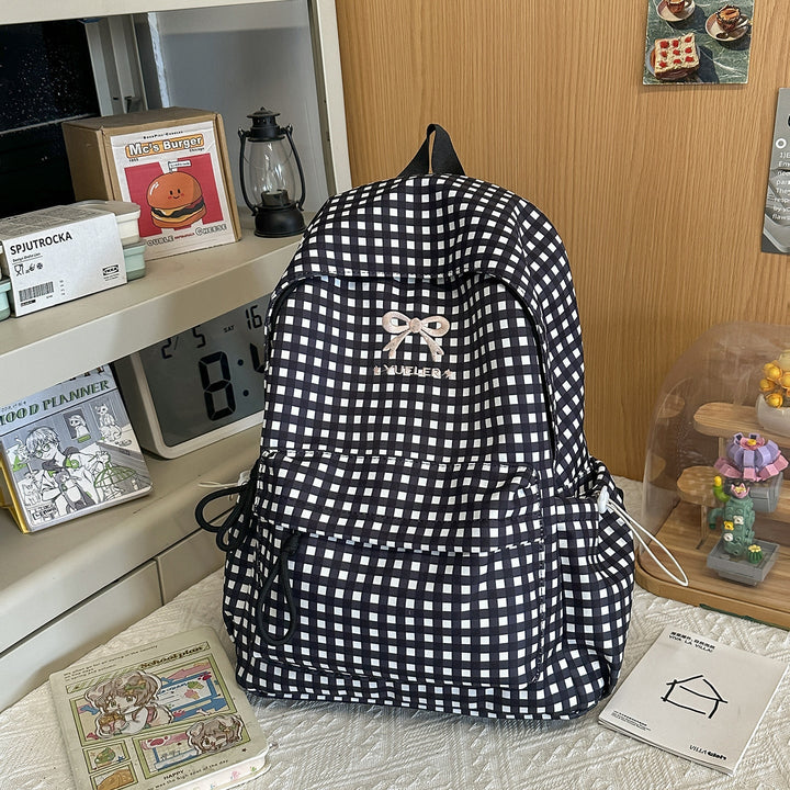 Cute Gingham Pattern Mini School Backpack