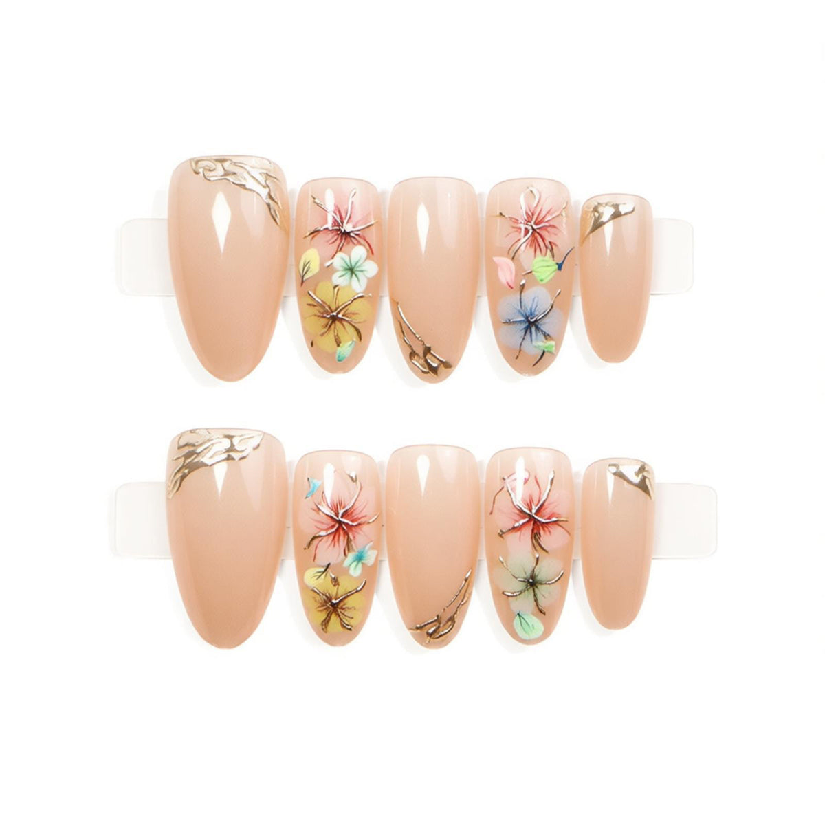 Floral-Inspired Press-On Nail Art Set Acalora