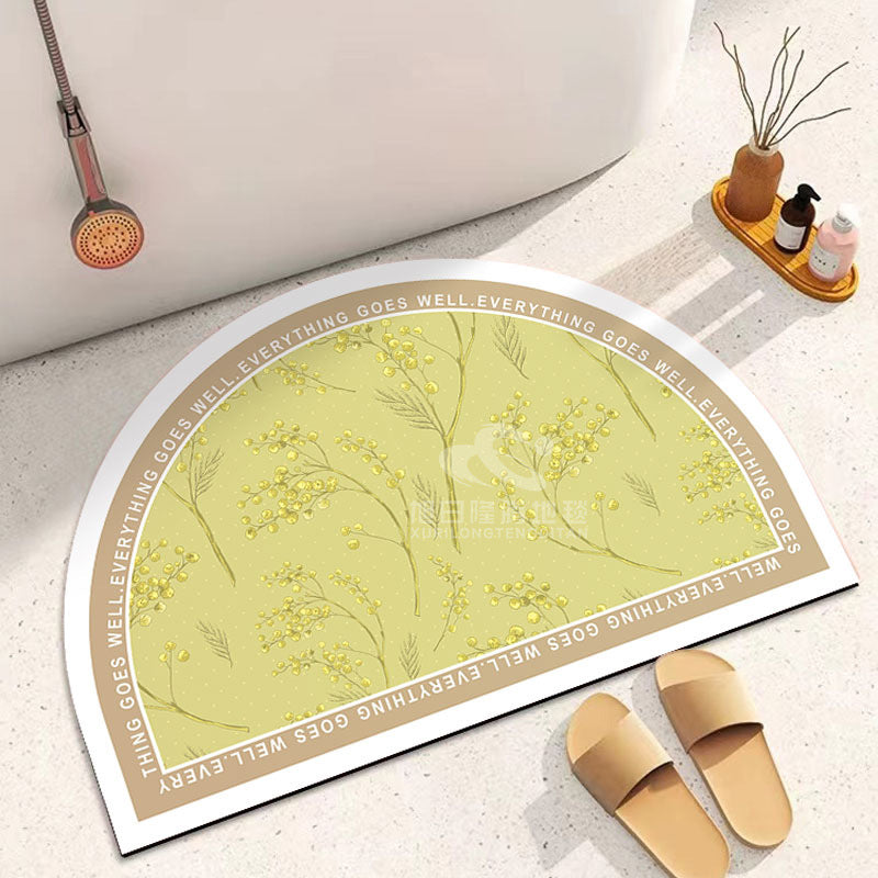 Decorative Half-Circle Bath Mat Kalsten