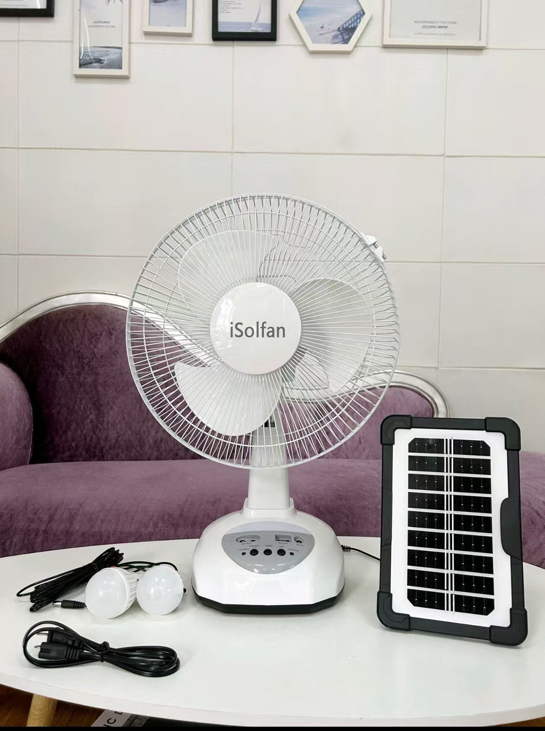 Ladies portable solar-powered fan with integrated lighting system Kalsten