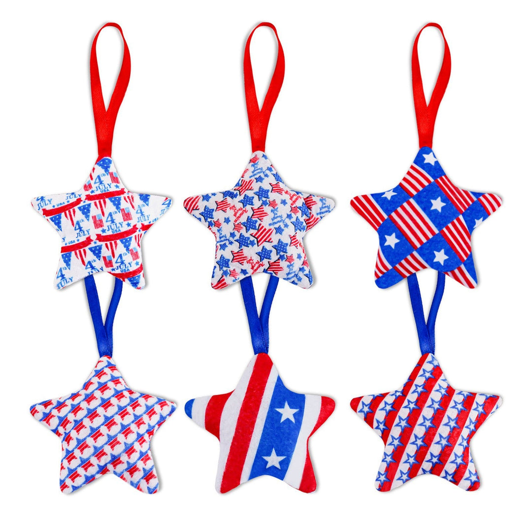 Unisex star-shaped hanging decoration made of soft felt with US flag pattern Kalsten