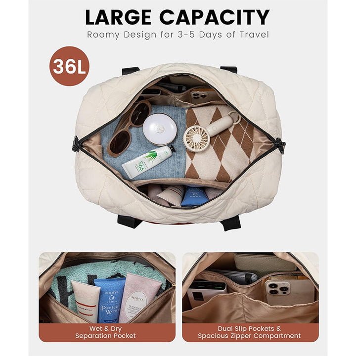 Practical Travel Bag with Removable Cosmetic Pouch Kalsten