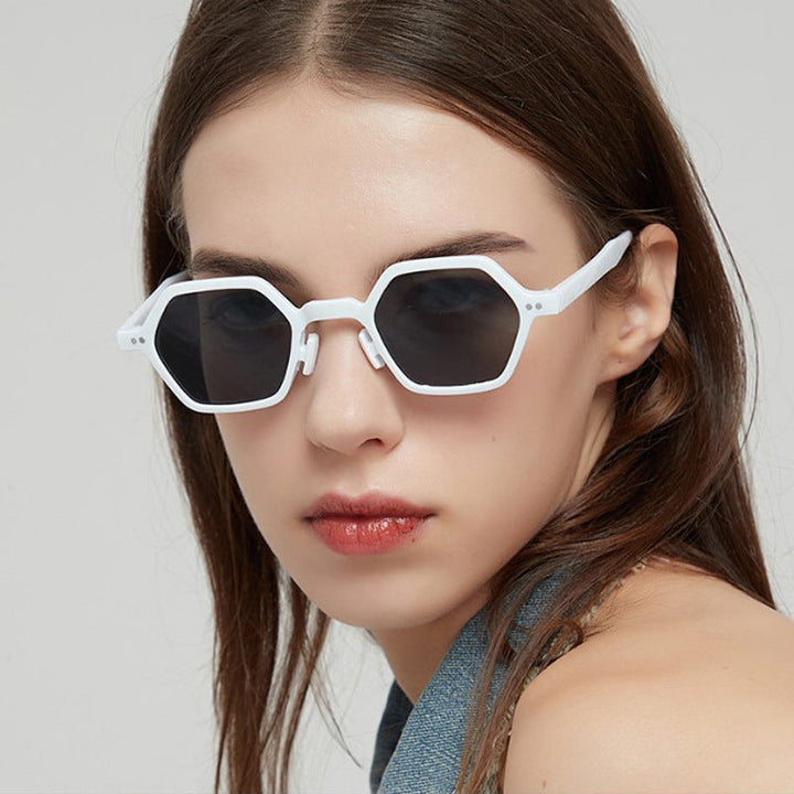 Women's hexagonal sunglasses with transparent frame Kalsten