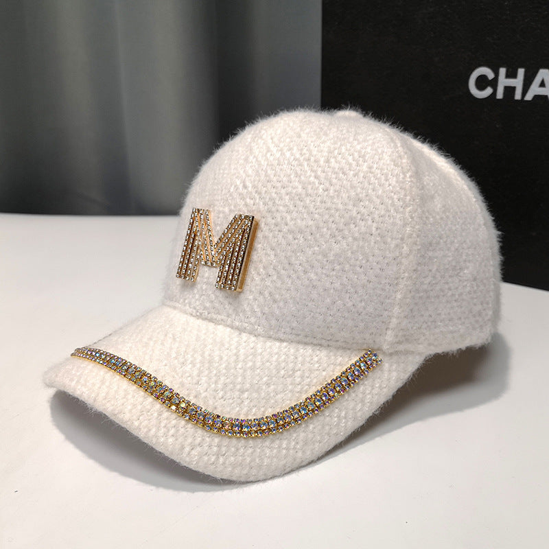 Women's Luxury Embellished Fleece Baseball Cap Kalsten