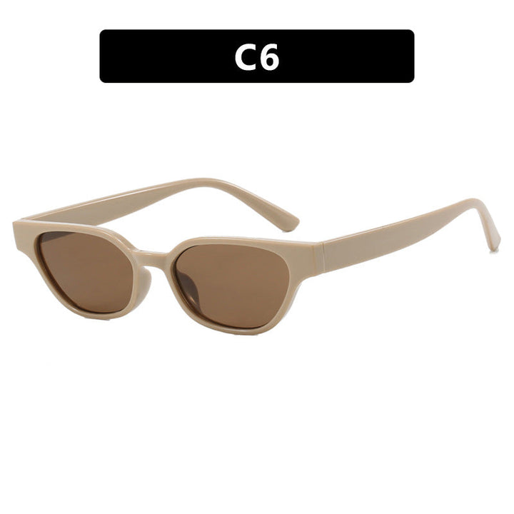 Women's fashionable sunglasses with curved frame and brown lenses Kalsten