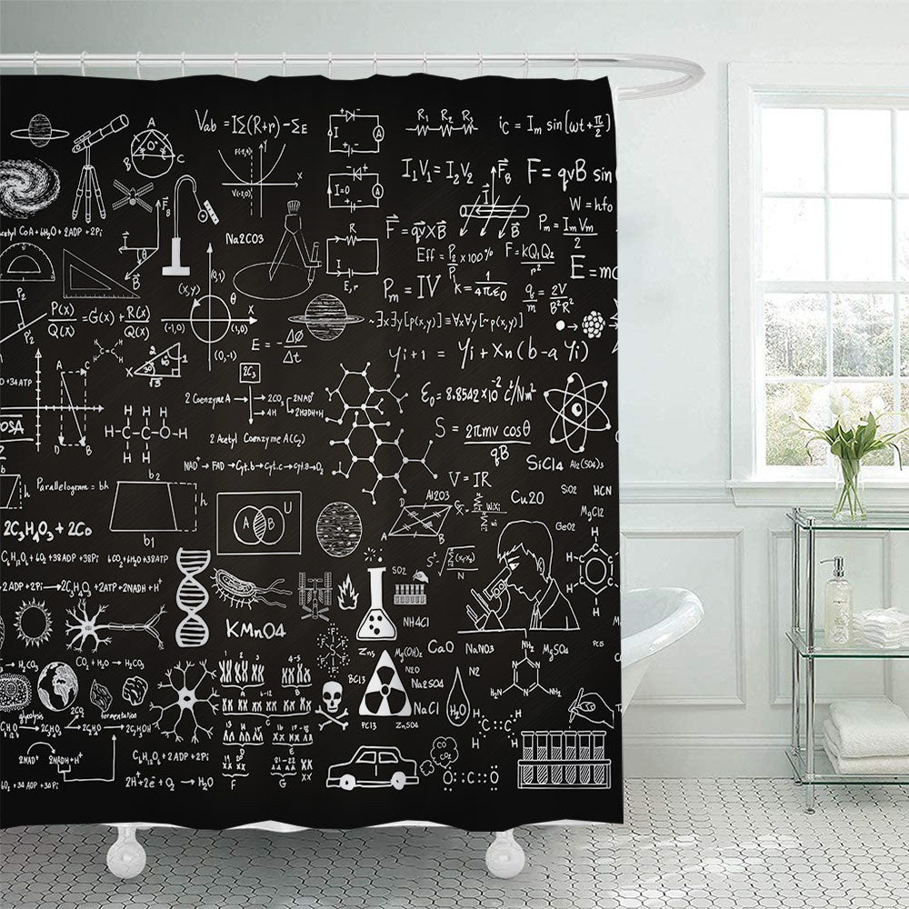 Shower Curtain with Scientific Equation Design Kalsten