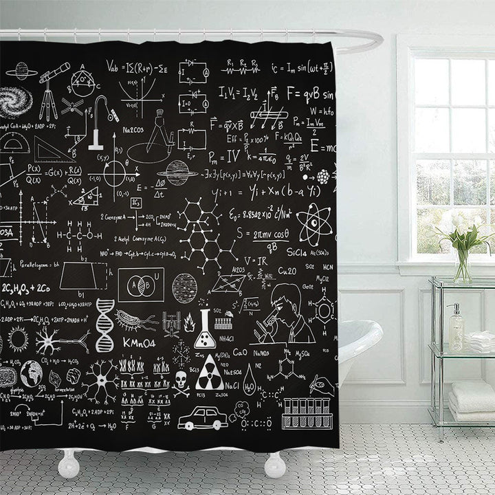 Shower Curtain with Scientific Equation Design Kalsten