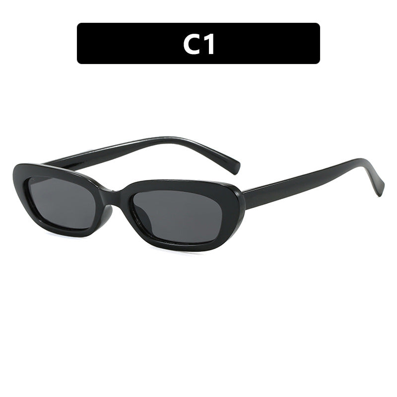 Women's trendy cat-eye sunglasses with transparent plastic frame and UV protection Kalsten