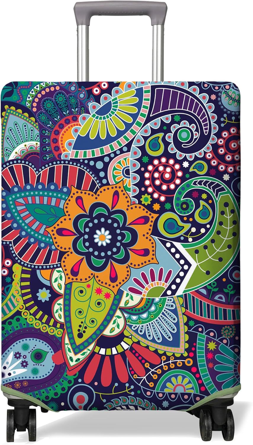 Unisex non-elastic suitcase cover with Paris motif and water-repellent stretch fabric for trolley Kalsten