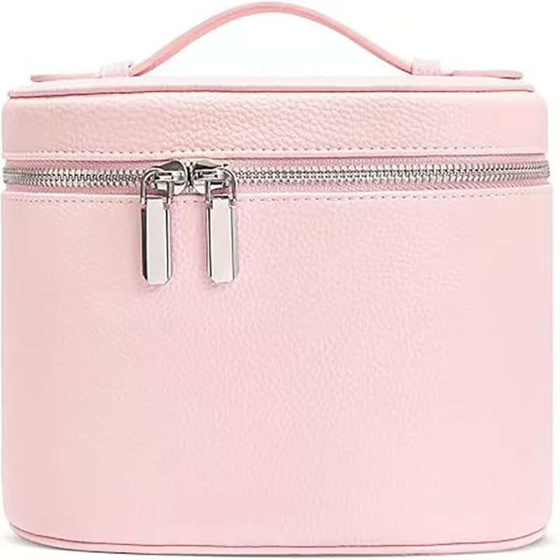 Cosmetic bag with practical carrying handle and double zipper Kalsten