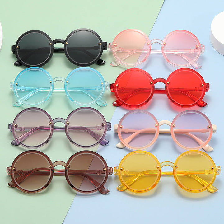 Women Round Sunglasses with Transparent Frame Kalsten