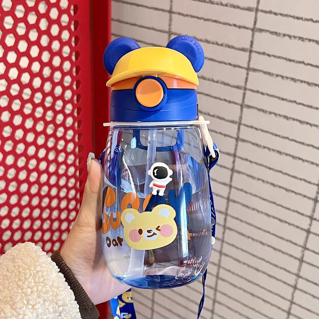 Women Playful Children's Drinking Bottle with Integrated Straw Kalsten