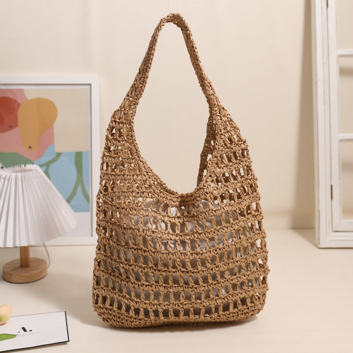 Trendy net tote bag with gathered design Kalsten