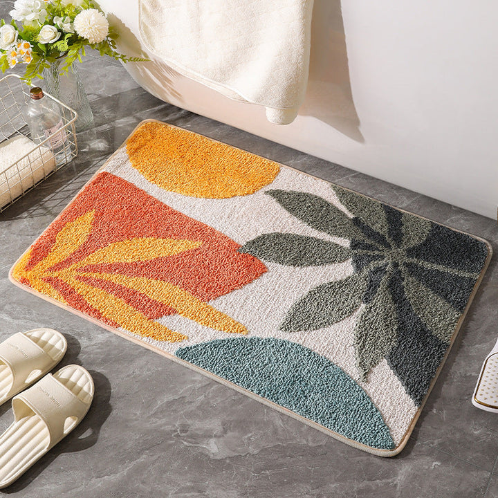 Artistic Floral Bath Mat Kalsten