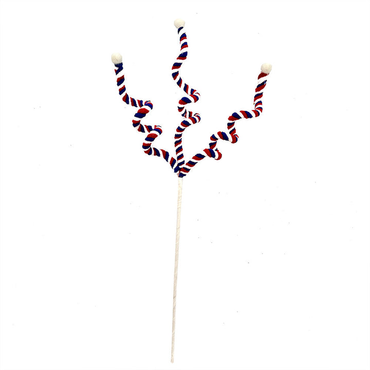 Unisex decorative spiral decoration stake with tinsel vines and ball ends Kalsten