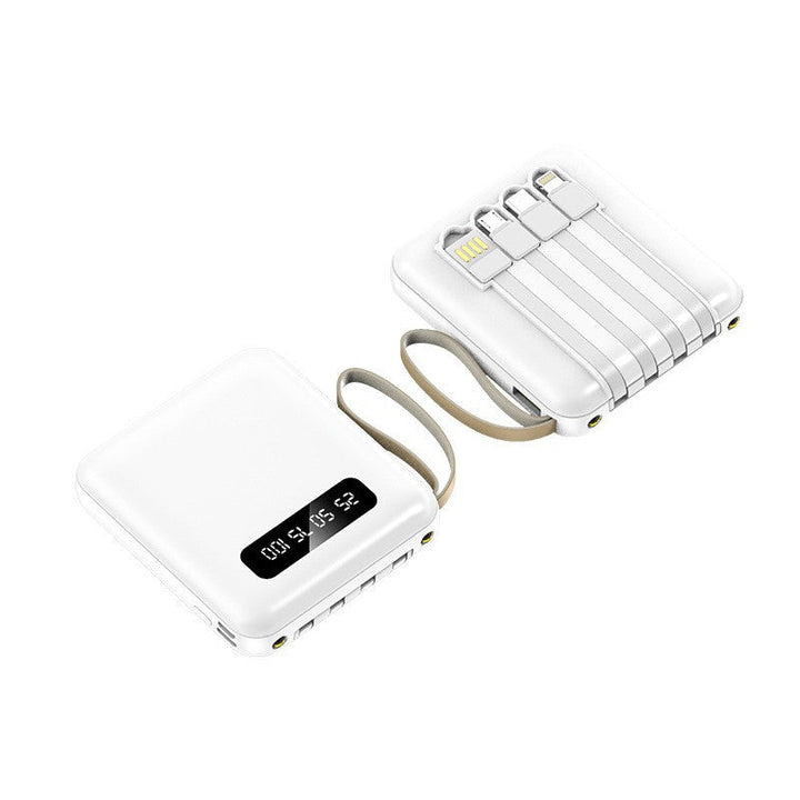 Compact power bank with integrated charging cables Kalsten