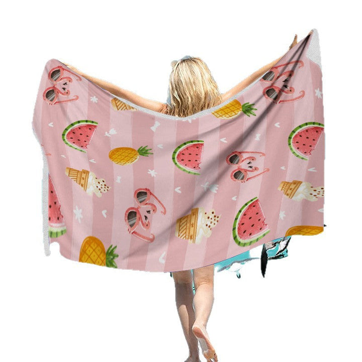 Beach towel with exotic palm pattern and soft microfiber quality Kalsten