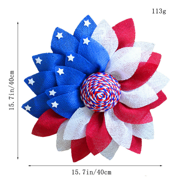 Unisex nan patriotic pom pom front door wreath with star embellishments Kalsten