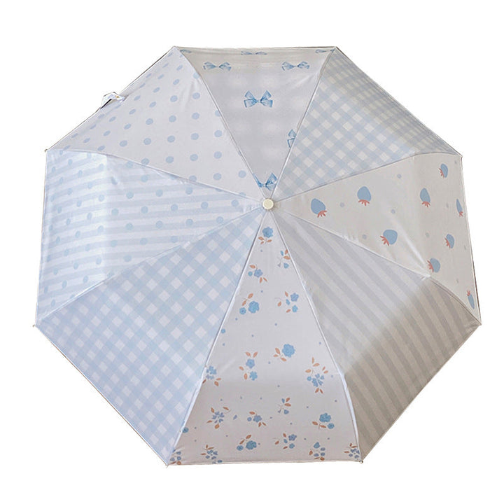 Women's elegant compact umbrella with Gingham pattern Kalsten