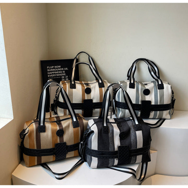 Stylish Striped Weekend Duffel Bag Kalsten