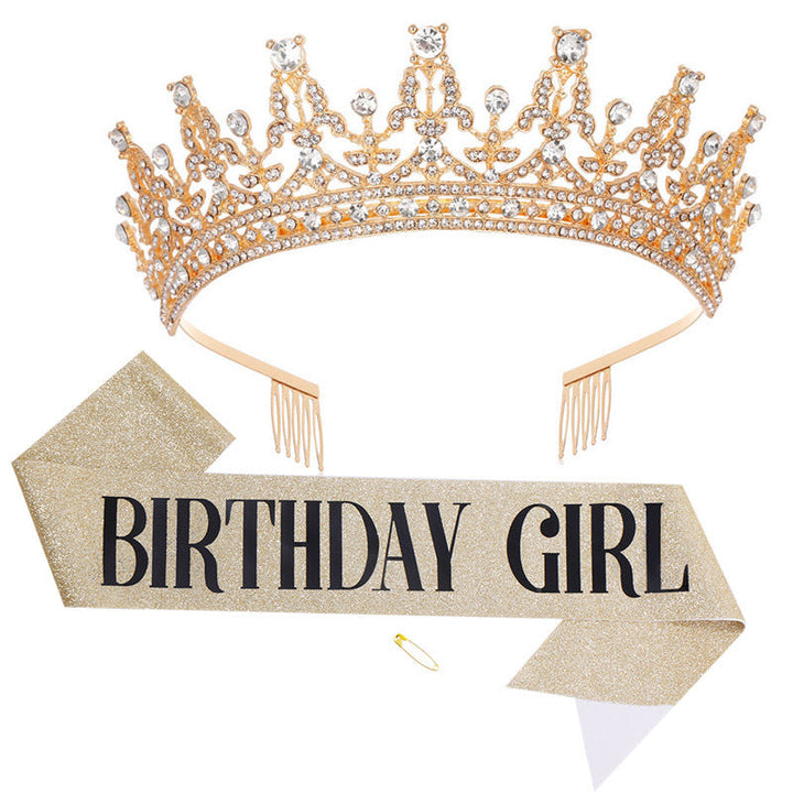 Women's Sparkling Crown and Sash Set Kalsten