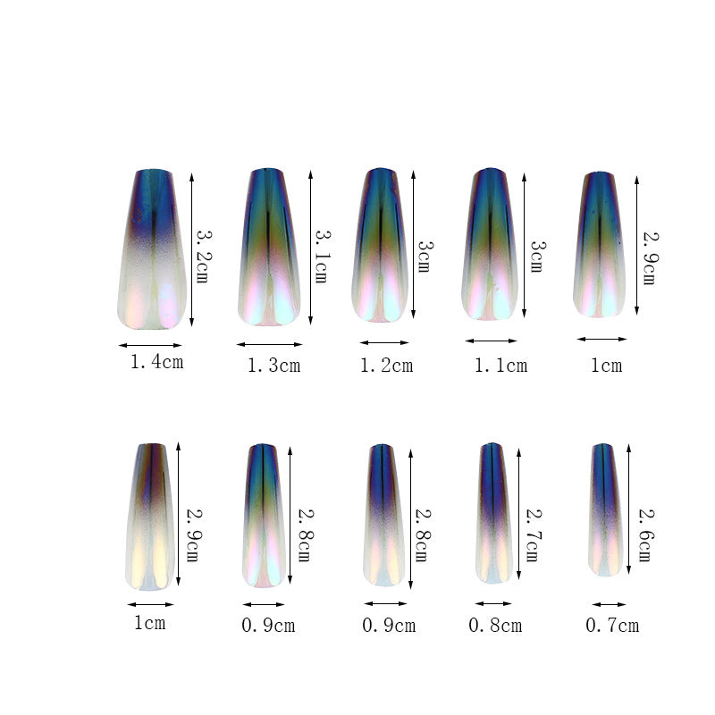 Trendy gradient design artificial nails Acalora