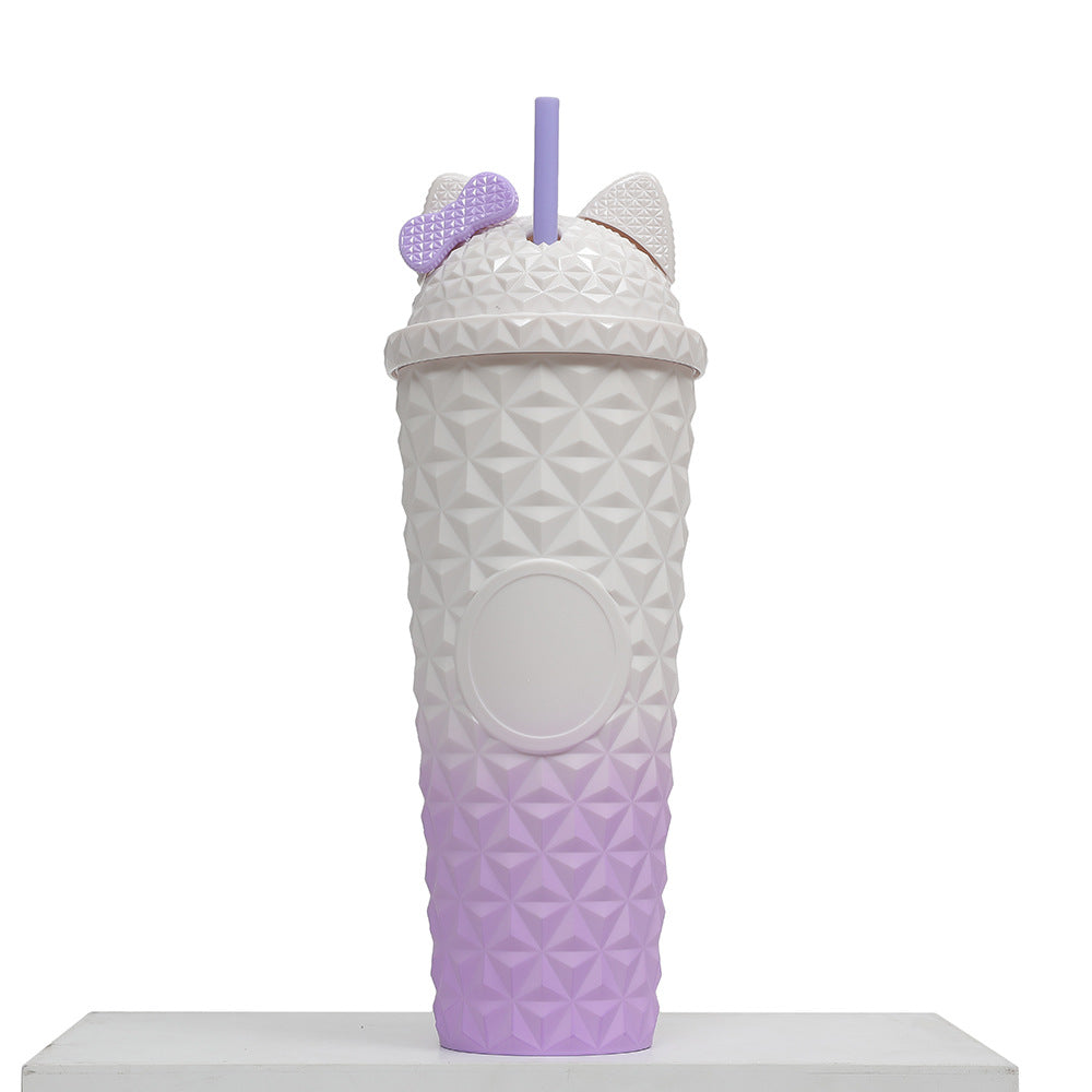 Ladies playful drinking cup with cat ears and integrated straw Kalsten