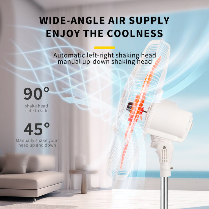 Unisex nan adjustable stand fan with solar panel, brushless motor, USB charging port and LED emergency light Kalsten