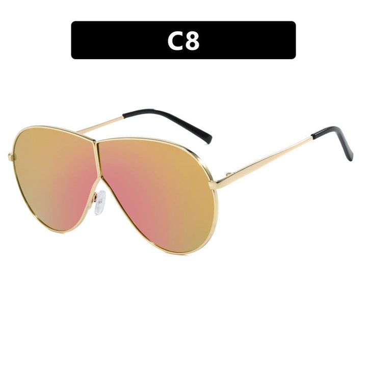 Women's pilot sunglasses with elegant golden frame and blue lenses Kalsten