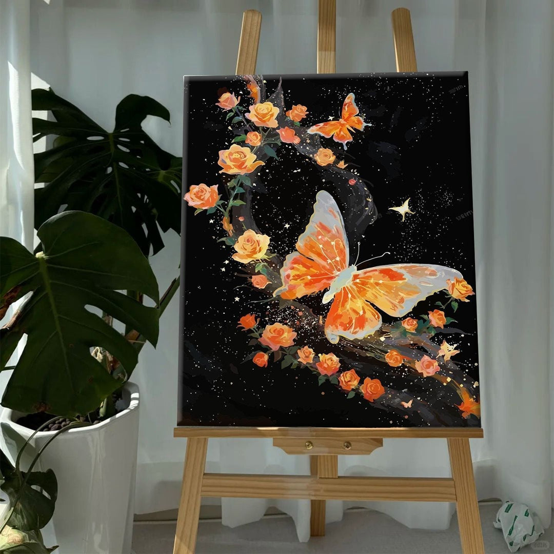 Colorful Butterfly and Floral Canvas Art Print Kalsten