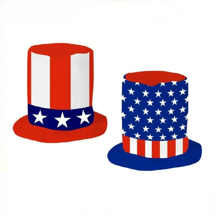 Independence Day oversized novelty top hat with flexible foam core and adjustable elastic chin strap Kalsten