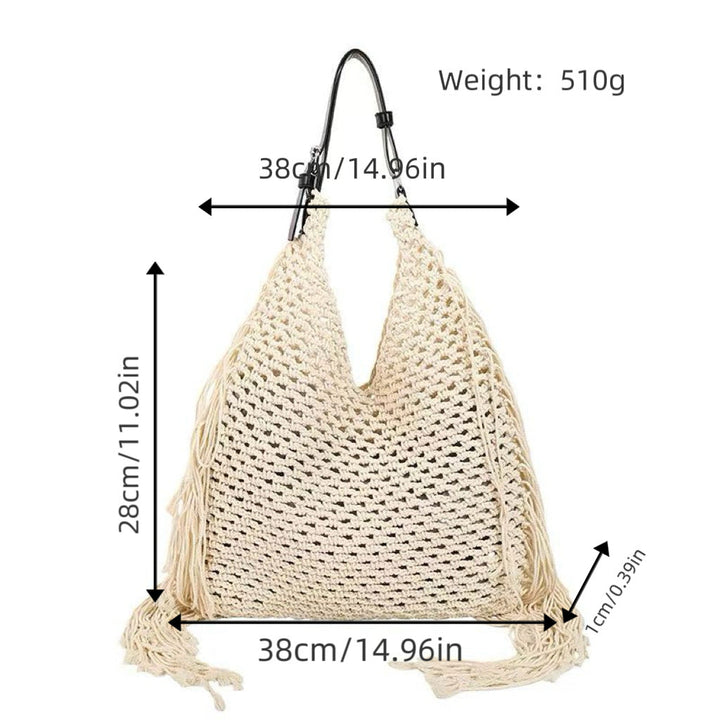 Structured beach bag with fringe details Kalsten