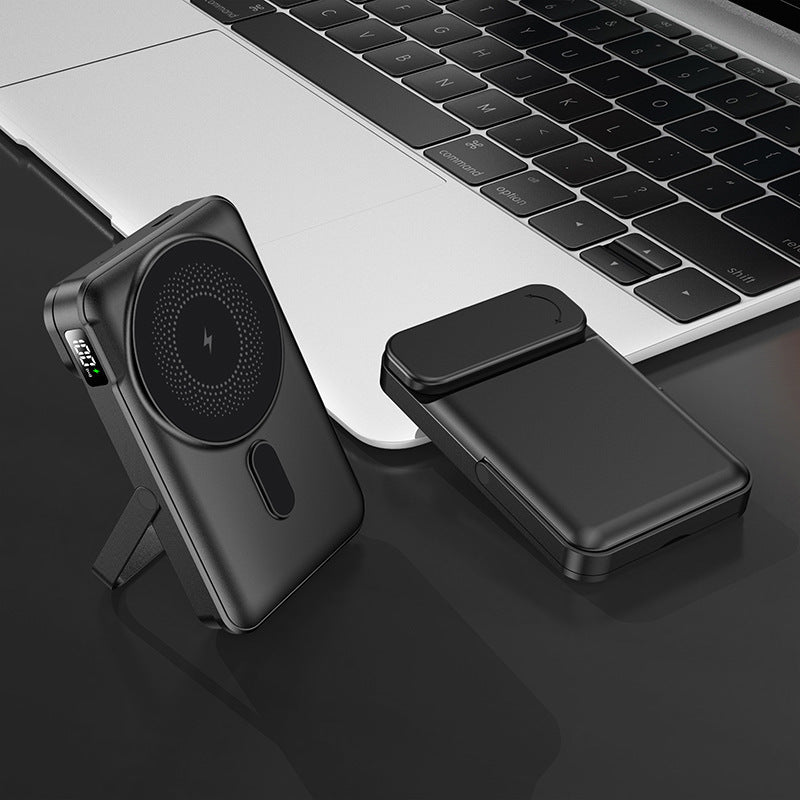Portable power bank with integrated stand function and digital charging status display Kalsten