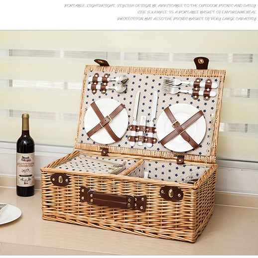 Women's Classic Picnic Basket with Integrated Dish Set Kalsten
