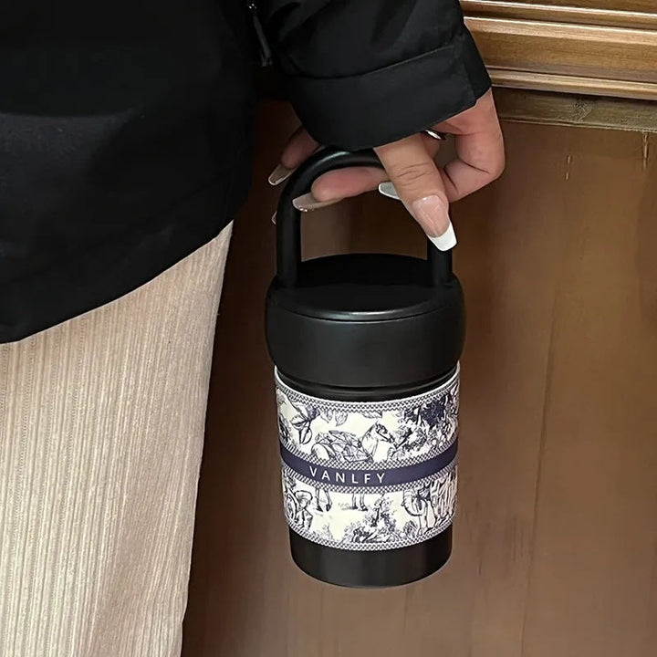 Women's stylish thermos cup with practical carrying handle Kalsten