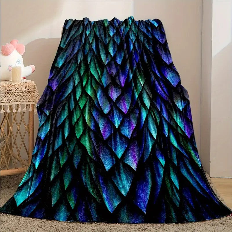 Women's cuddly blanket with shimmering scale pattern Kalsten