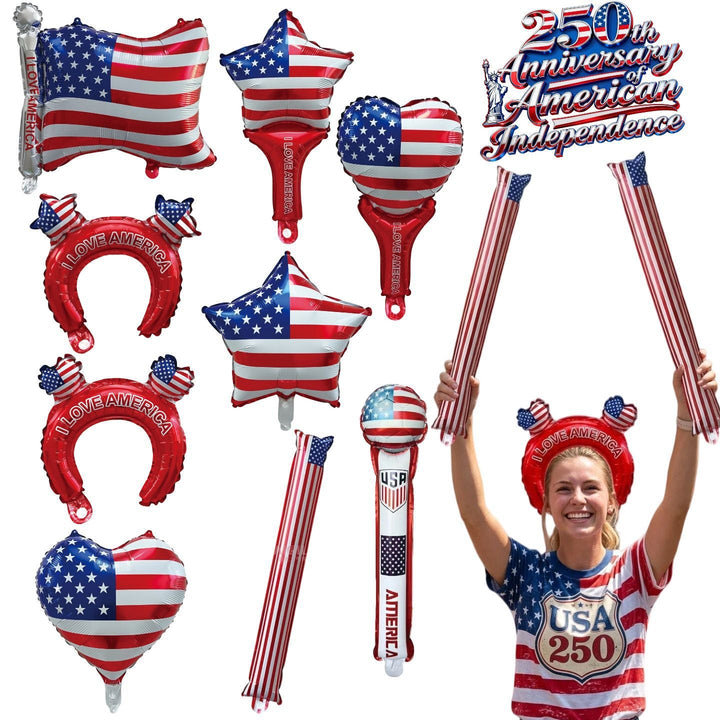 Unisex non-patriotic inflatable hairband with star ear bubbles and the inscription Kalsten