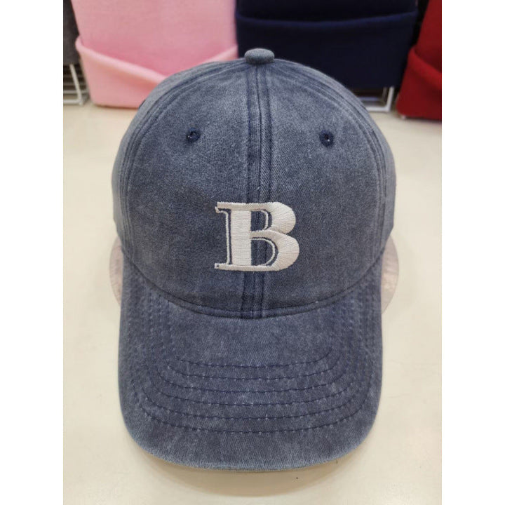Women's Distressed Cotton Baseball Cap with Letter Embroidery Kalsten