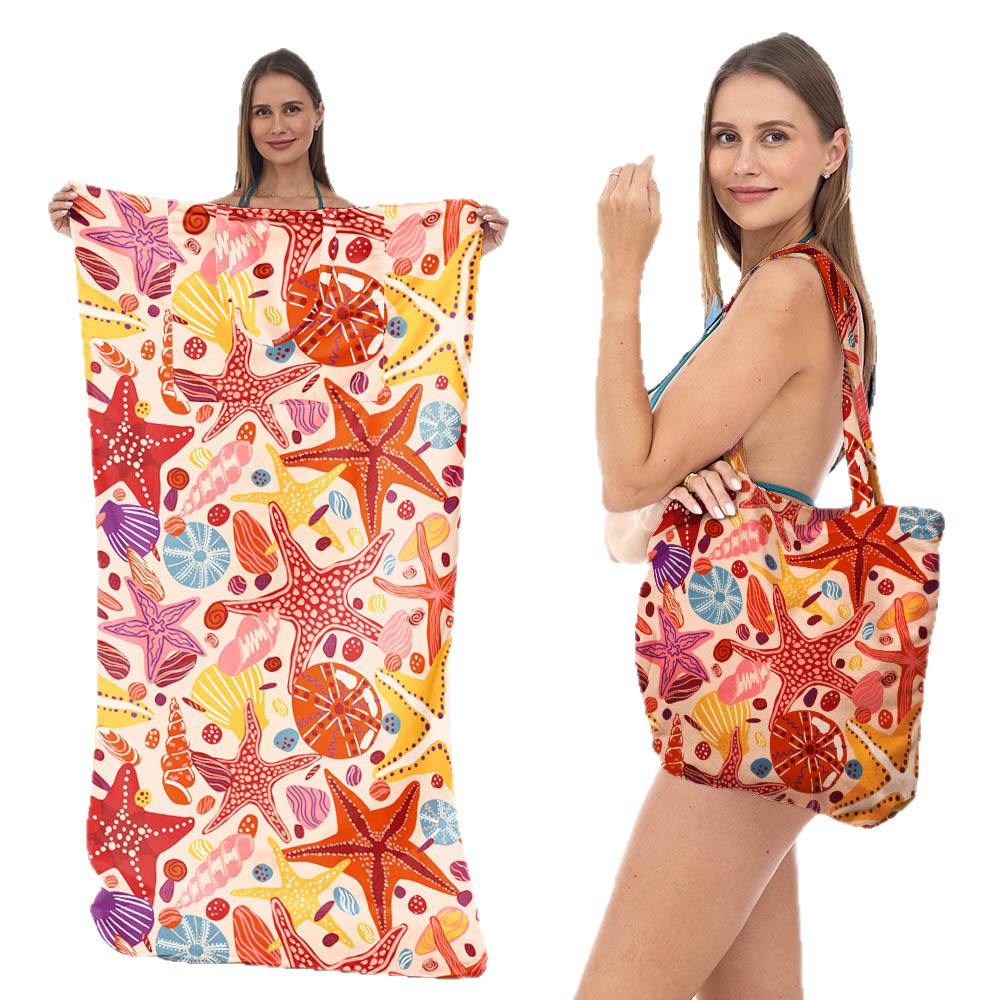 Beach towel with integrated tote bag design Kalsten