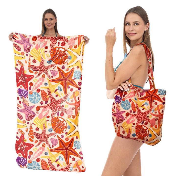 Beach towel with integrated tote bag design Kalsten