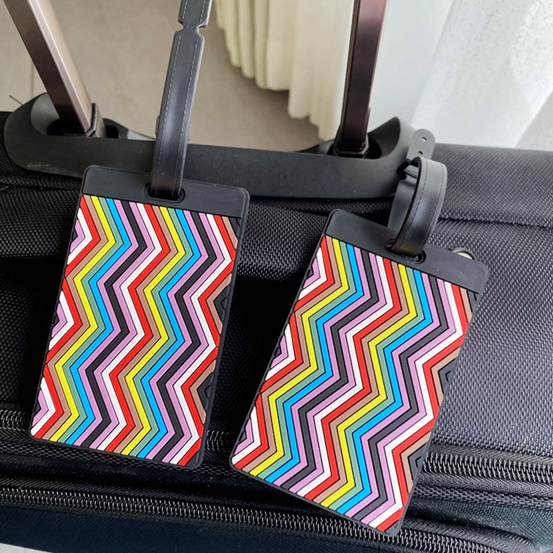 Vibrant Chevron Pattern Luggage Tag Kalsten