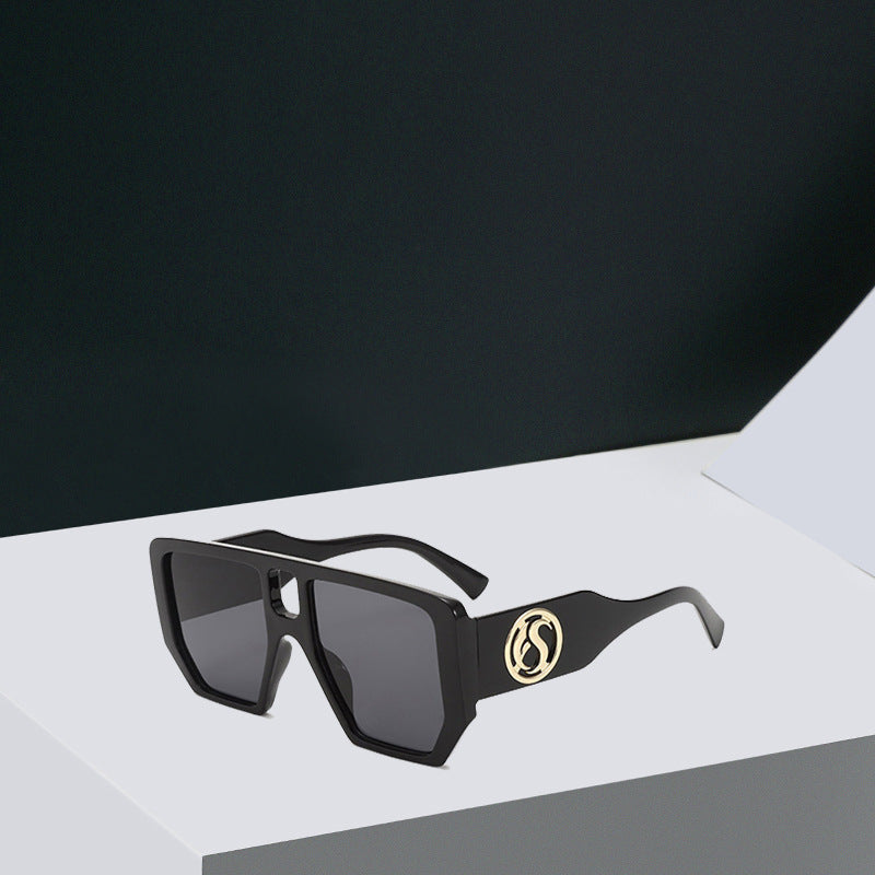 Women’s square sunglasses with striking pattern and golden accents Kalsten