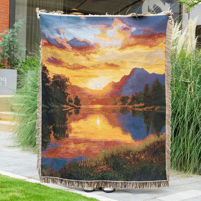Scenic Landscape Tapestry Throw Blanket