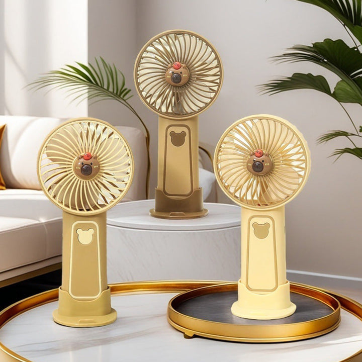 Women's Portable Mini Hand Fan with Cute Bear Design Kalsten
