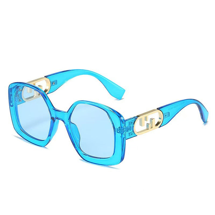 Women oversized sunglasses with extravagant geometric frame and elegant accents Kalsten